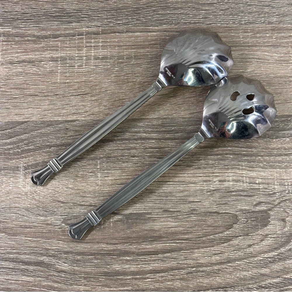 ROYALE Large / Casserole Serving Spoon & Slotted Spoon Retroneu 18/8 Korea - Picture 3 of 4